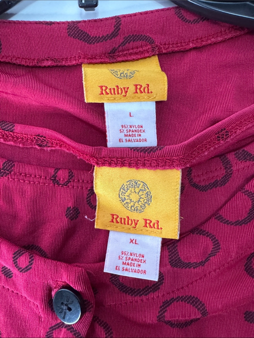 Ruby Rd. Magenta Button-Front Cardigan Set with Black Ring Pattern - Picture 7 of 8